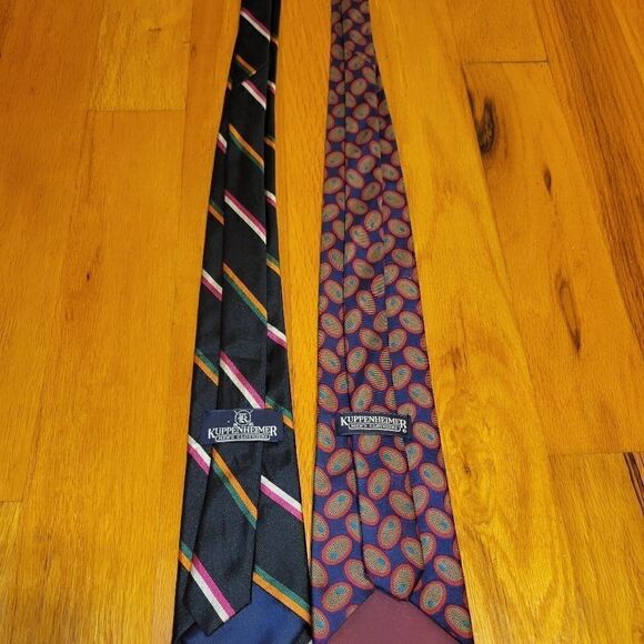 2 Vintage Kuppenheimer Itilian Silk Ties - Picture 6 of 7